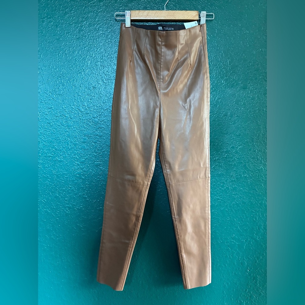 Zara Brown Women's Leggings - Picture 2 of 14